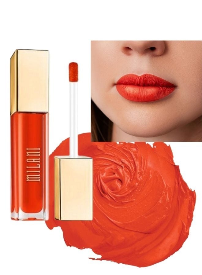 Milani Amore Matte Lip Crème, Shade Flame 21, 6g - Long-Lasting, Full Coverage Matte Liquid Lipstick - Image 3