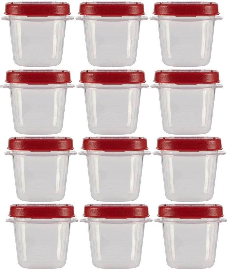 Rubbermaid Easy Find Lids Food Storage Containers, 0.5 Cup, Clear With Red Lids 12 Pack (12 Cups) - Image 3