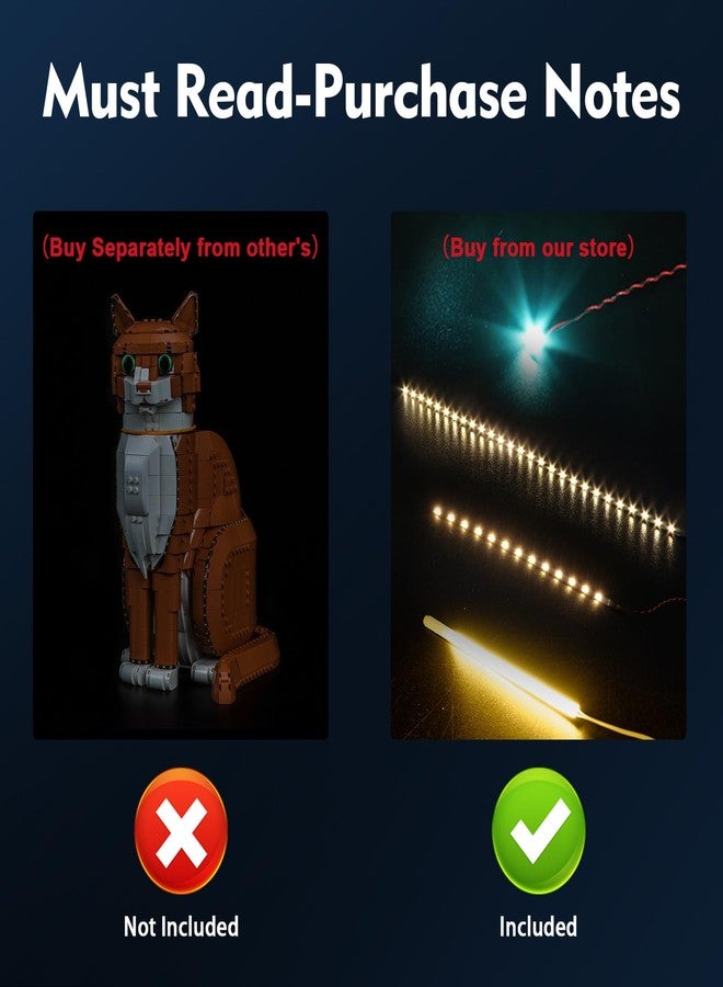BrickBling LED Light Compatible with Lego Orange Cat, Creative Lighting Compatible with Lego 21376- Not Come with Model - Image 2