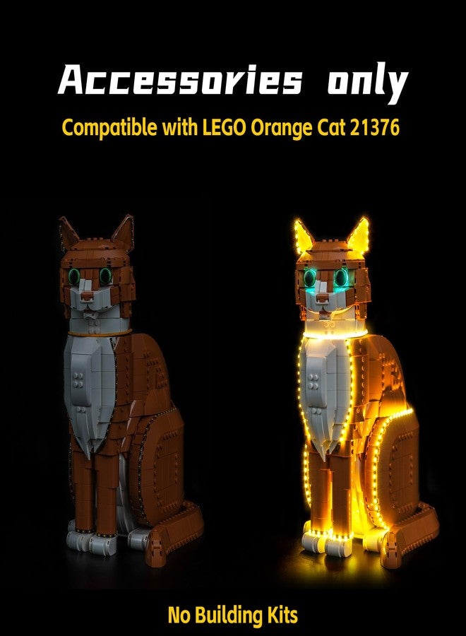 BrickBling LED Light Compatible with Lego Orange Cat, Creative Lighting Compatible with Lego 21376- Not Come with Model - Image 4
