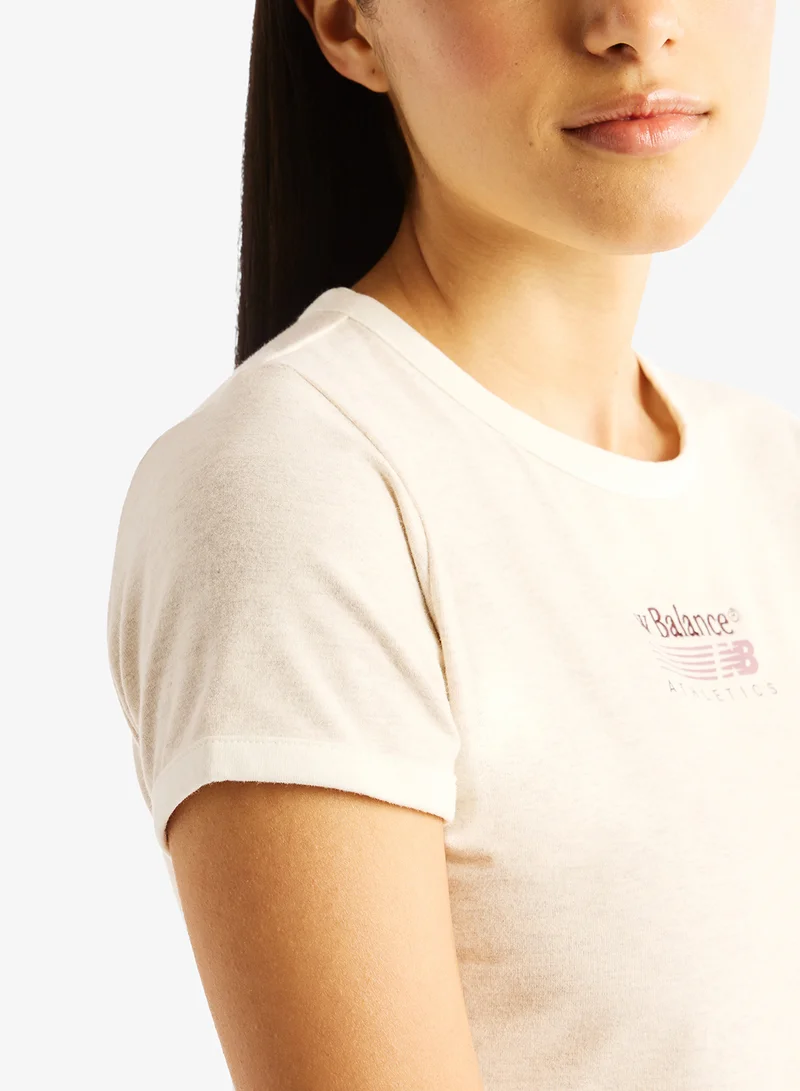 New Balance LINEN HEATHER (LIT) Trackside Ringer T-Shirt for Women | Best Price UAE