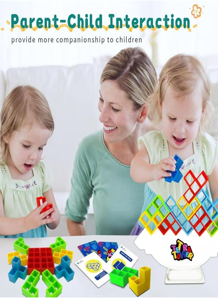 Oasisgalore 48Pcs Tetra Tower Balance Game - Stacking Blocks for Kids & Adults, Travel & Party Toy  - Image 4