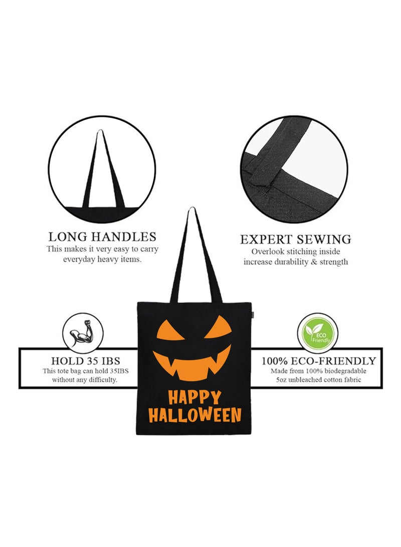 حقائب حمل صديقة للبيئة - أكياس حلوى قماشية قابلة لإعادة الاستخدام مع مقابض حقائب سوداء للحفلات ذات تصميمات - مثالية لمحلات البقالة والاستخدام اليومي - Image 5