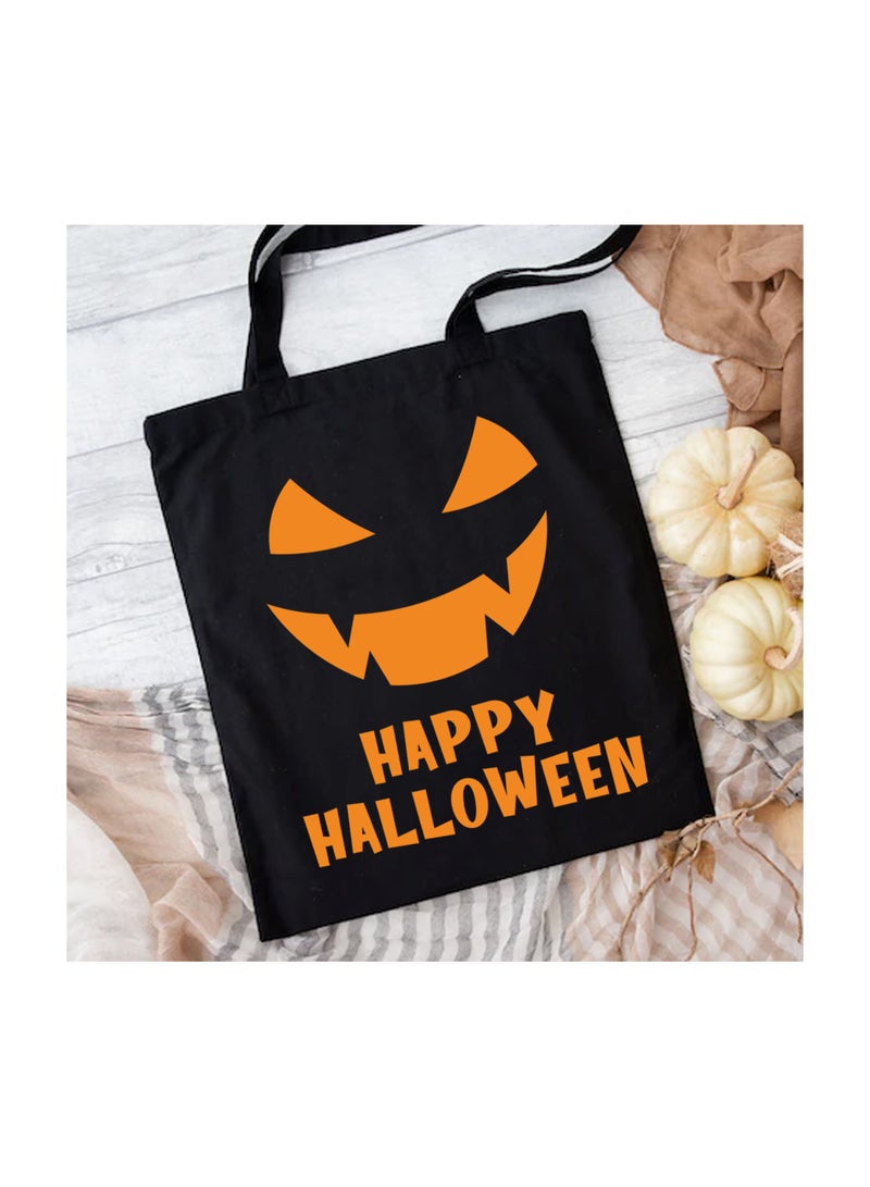 حقائب حمل صديقة للبيئة - أكياس حلوى قماشية قابلة لإعادة الاستخدام مع مقابض حقائب سوداء للحفلات ذات تصميمات - مثالية لمحلات البقالة والاستخدام اليومي - Image 4