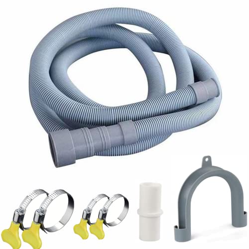 Elyfree 10ft Washing Machine Drain Hose, Universal Drain Hose Extension Kit for Washer, Dishwasher, Flexible Discharge Hose for LG/GE/Samsung, Fit up to 1-1/2 Inch Drain Outlets (10) - Image 1