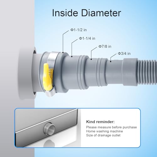 Elyfree 10ft Washing Machine Drain Hose, Universal Drain Hose Extension Kit for Washer, Dishwasher, Flexible Discharge Hose for LG/GE/Samsung, Fit up to 1-1/2 Inch Drain Outlets (10) - Image 5