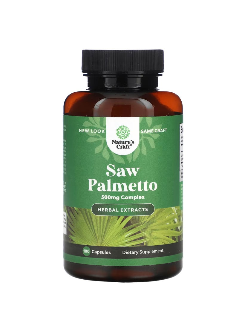 Nature's Craft Saw Palmetto, 500 mg, 100 Capsules