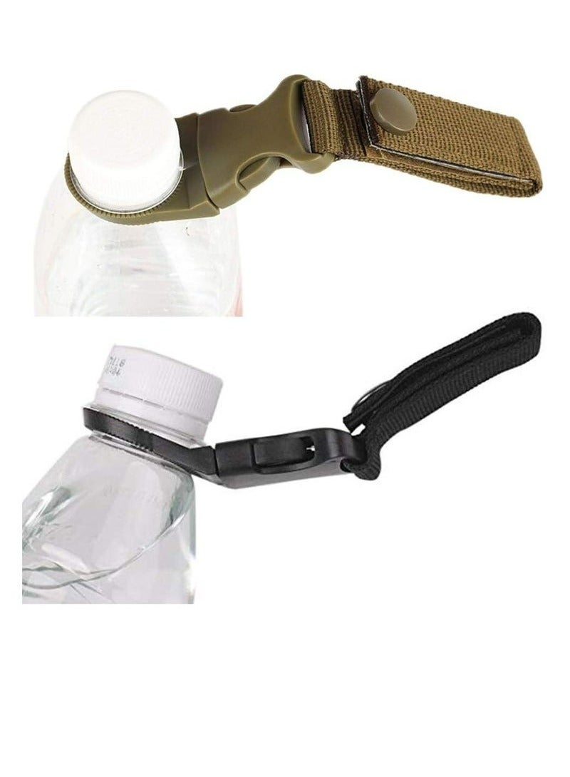 OMEVE 3-Pack Hanging Bottle Buckle Clip Carabiner,Portable Mineral Water Bottle Ring Holder Keychain Belt Webbing Strap for Outdoor Camping Hiking Traveling - Image 2