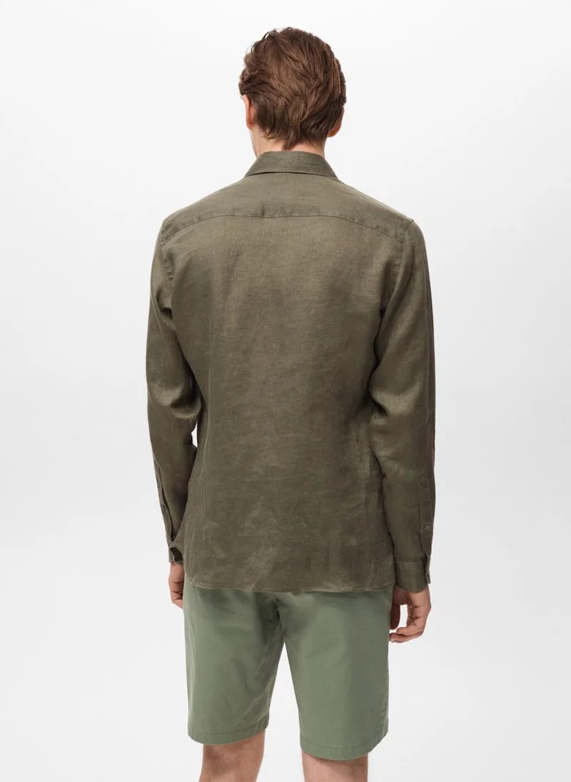 Mango Man 100% linen slim-fit shirt