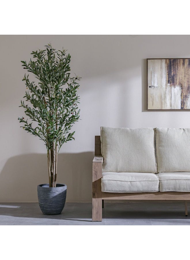 DANUBE HOME Olive Tree Artificial – 180 cm Realistic Faux Mediterranean Tree for Homes & Offices, Authentic Rustic Décor - Image 5