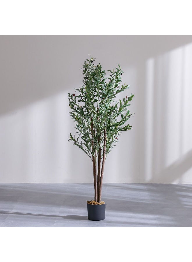 DANUBE HOME Olive Tree Artificial – 180 cm Realistic Faux Mediterranean Tree for Homes & Offices, Authentic Rustic Décor - Image 1