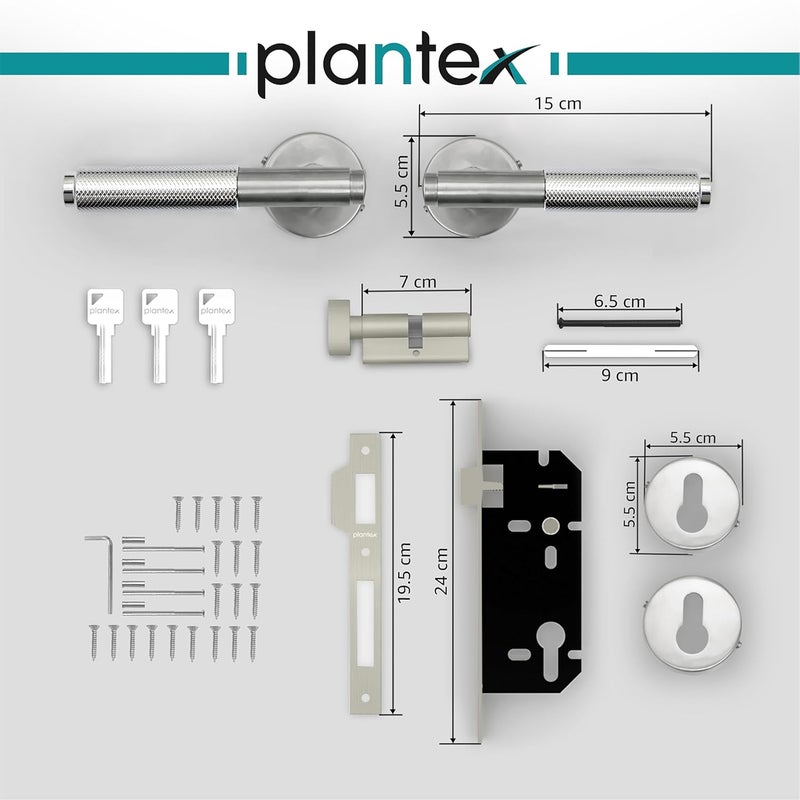 Plantex Main Door LockStainless Steel Mortise Door LockDoor Lock for BedroomHomeOfficeHotelDoor Lock Handle with 3 Keys Satin - Image 3