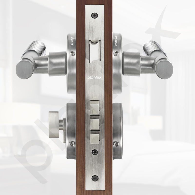 Plantex Main Door LockStainless Steel Mortise Door LockDoor Lock for BedroomHomeOfficeHotelDoor Lock Handle with 3 Keys Satin - Image 5