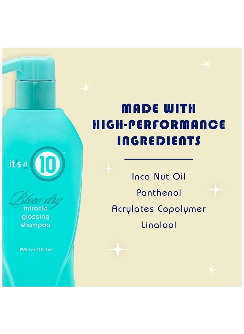 It's a 10 شامبو Miracle Blow Dry Glossing للجنسين، تأثير لامع، مكونات تعزز اللمعان، حماية اللون، ملمس حريري، 10 أونصة  - Image 3