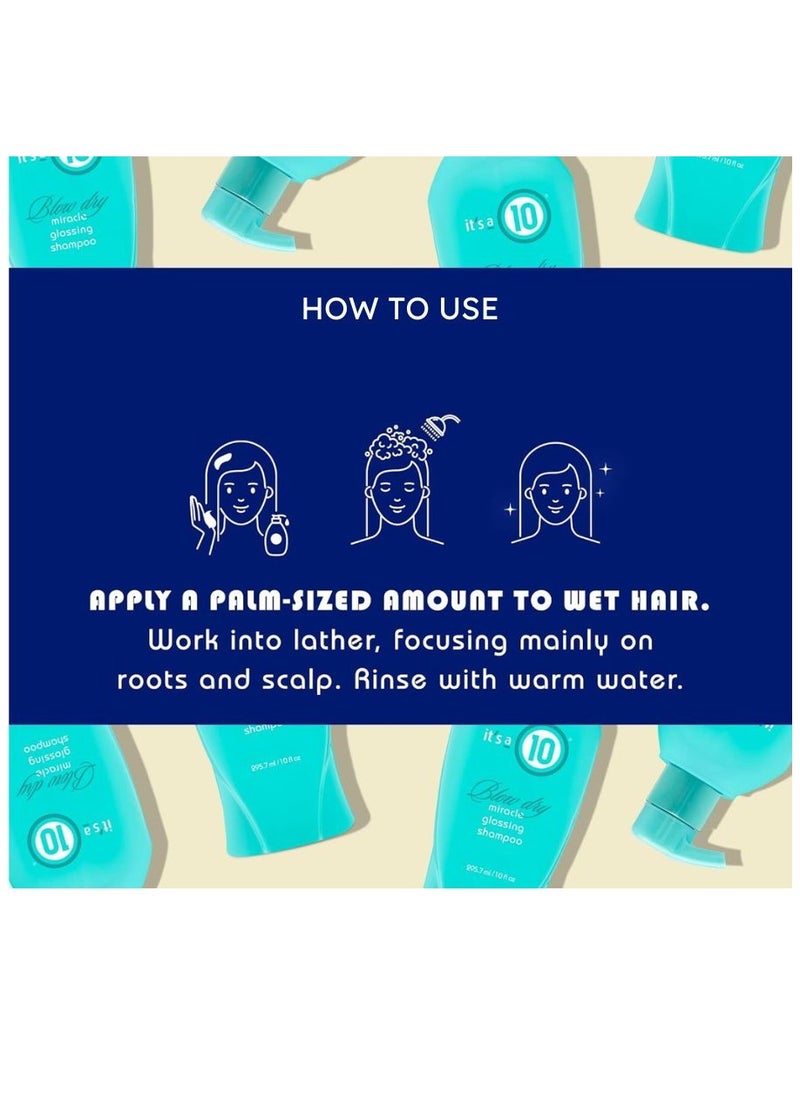 It's a 10 شامبو Miracle Blow Dry Glossing للجنسين، تأثير لامع، مكونات تعزز اللمعان، حماية اللون، ملمس حريري، 10 أونصة  - Image 4