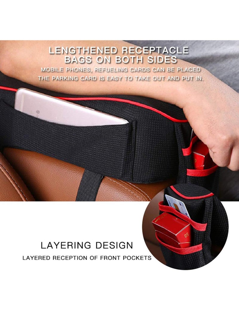 SYOSI Auto Center Console Armrest Pillow Pad, Direct Car Center Console Cover, Car Armrest Cushion Soft Memory Foam with Phone Holder Storage, Pockets Bag Seat Cushion Universal Fit for Most Car (Black) - Image 4