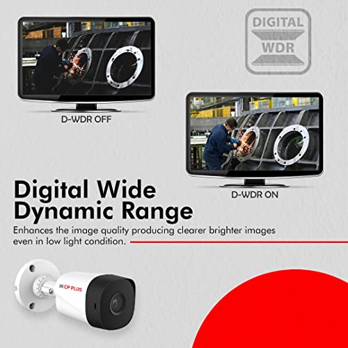 CP PLUS 2.4MP IR Bullet Outdoor Security Camera | 3.6mm Fixed Lens | Max 25/30fps at 2.4MP | DWDR, Day/Night (ICR) | IR Range of 20 Mtrs., Smart IR | Support Built-in Mic - CP-URC-TC24PL2C-V3 - Image 2