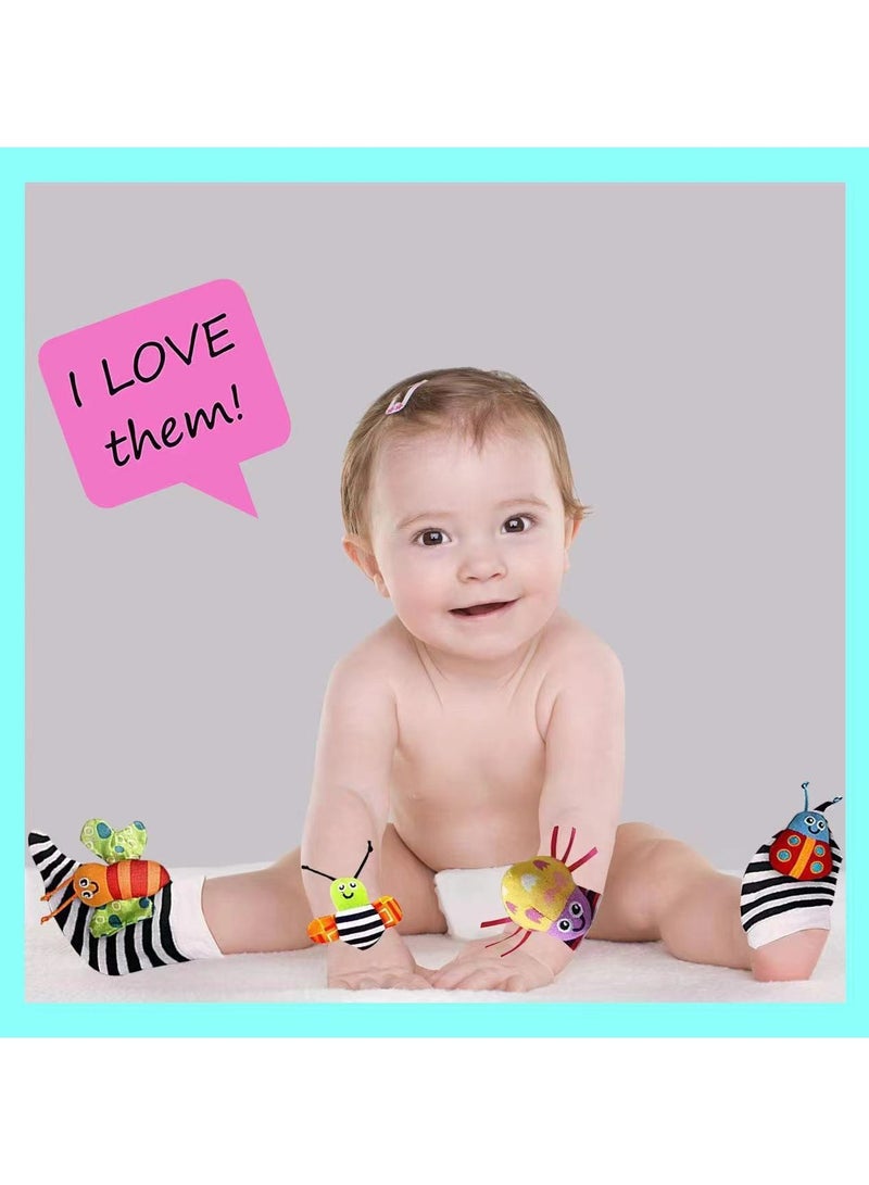 Baby Ringing Socks and Wrist Toys - Suitable for Newborn Boys or Girls - Brain Development Baby Toys - Hand and Foot Ringing Suitable for Babies aged 0-3, 3-6, 6-12 Months  - Image 5