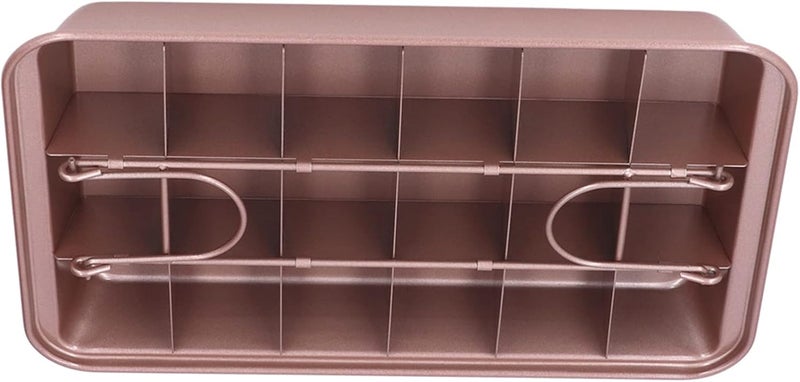 Brownie Baking Tray, High Carbon Steel Donut Cake Mold, Non Stick Brownie Pan with Even Heat Distribution, 18 Grid Baking Tool for Kitchen Dessert Shop, Includes Separator - Image 4