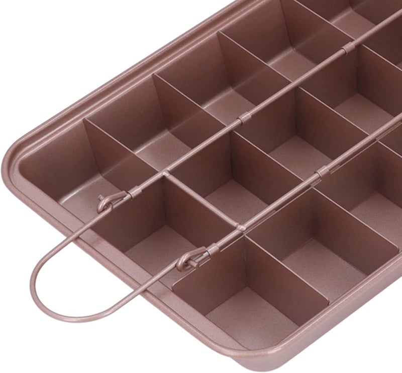 Brownie Baking Tray, High Carbon Steel Donut Cake Mold, Non Stick Brownie Pan with Even Heat Distribution, 18 Grid Baking Tool for Kitchen Dessert Shop, Includes Separator - Image 5