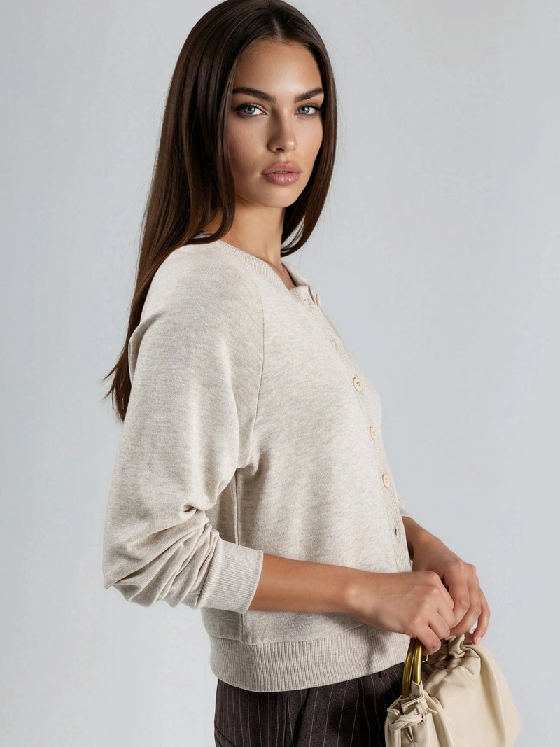 BUSEM Crew Neck Buttoned Cardigan - Image 3