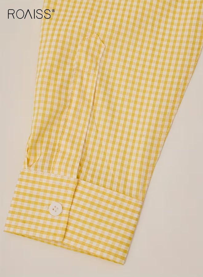 رويس قميص رجالي خفيف الوزن منقوش بتصميم كاجوال بأكمام طويلة مع ياقة منقوش وجيب على الصدر، بأزرار أمامية للربيع والخريف، مثالي للمكتب والملابس شبه الرسمية وغير الرسمية - Image 5