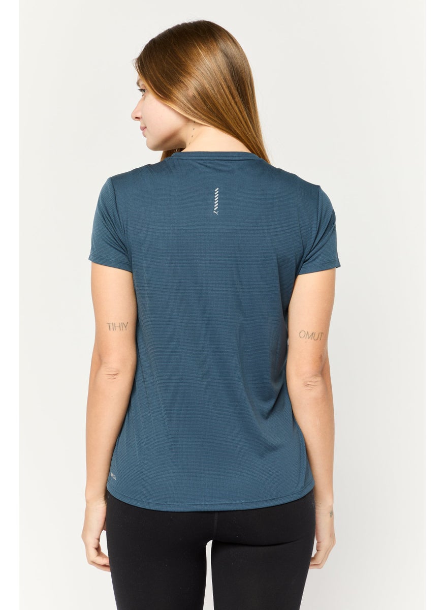 PUMA Women Sportswear Fit Short Sleeves Running Top, Blue  - Image 4