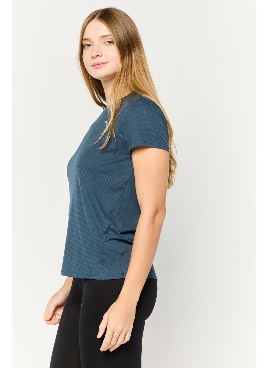 PUMA Women Sportswear Fit Short Sleeves Running Top, Blue  - Image 3
