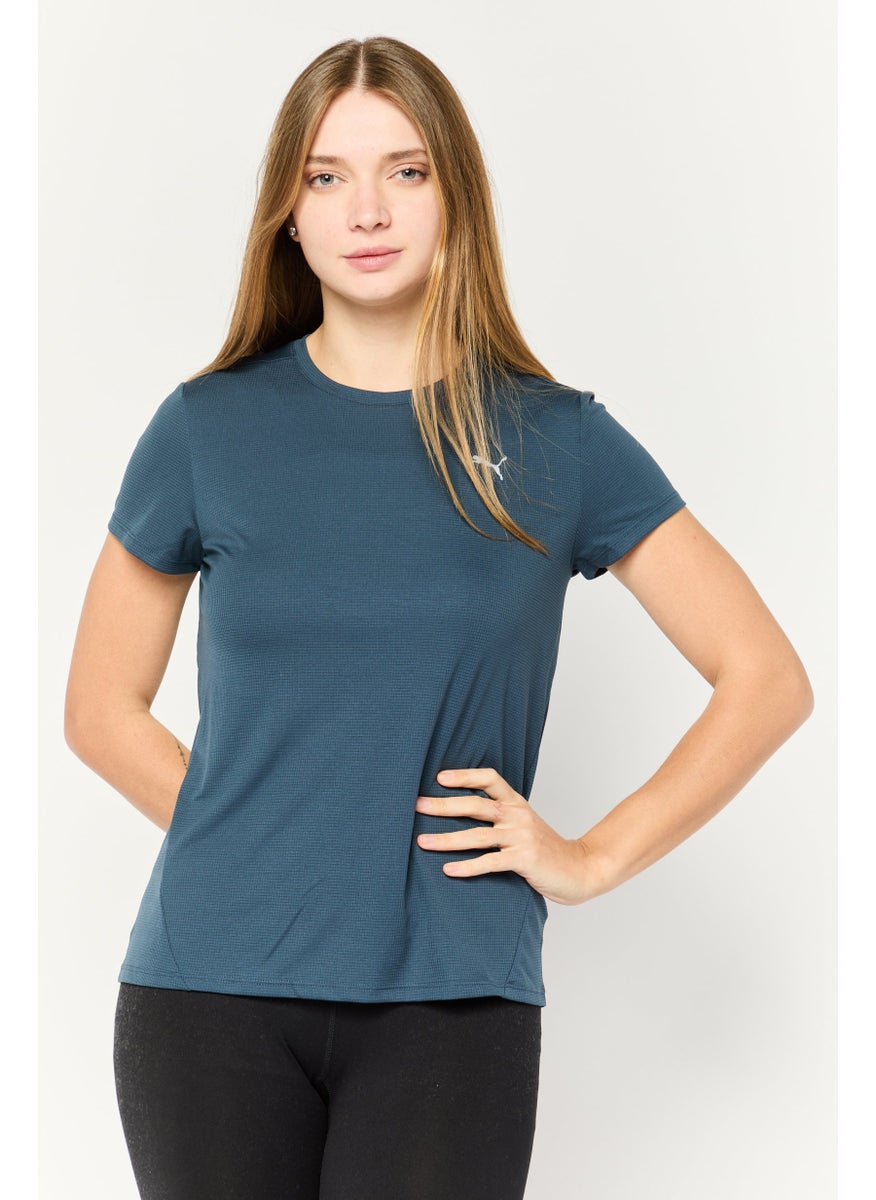 PUMA Women Sportswear Fit Short Sleeves Running Top, Blue  - Image 1