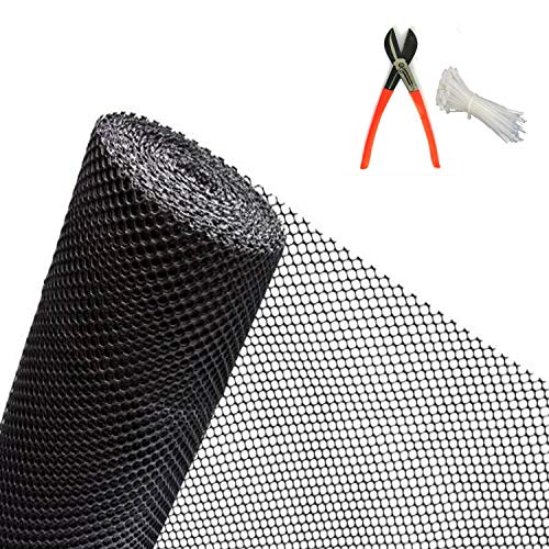 SAI PRASEEDA UV Stabilized Garden Fencing Net_Tree Guard Net_Anti Bird Net_PVC Virgin HDPE_3.3 Feet Height X 15 Feet Length_Black Color_800 GSM with 1 Cutter and 100 PVC Tags SHJAMN14 - Image 1
