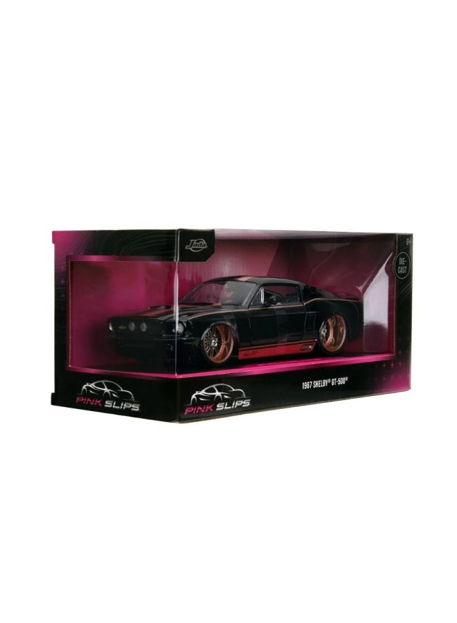 JADA Pink Slips 1967 Ford Mustang Shelby Gt-500 Die-Cast Car (1:24, Black) - Image 1