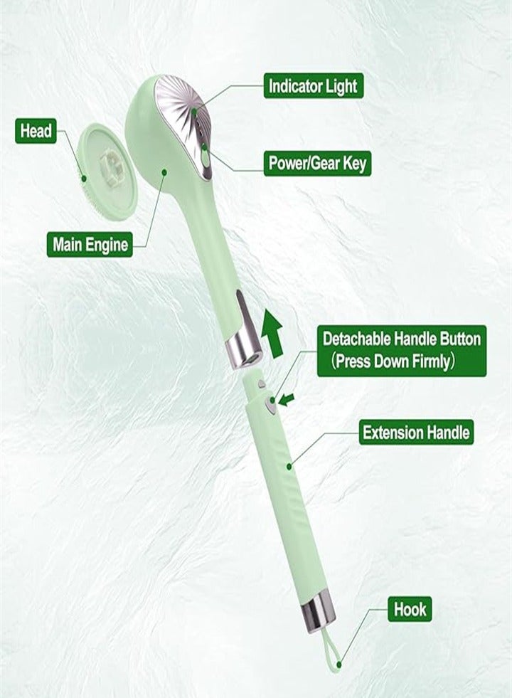 New Electric Body Brush with 6 Large Brush Heads, Rechargeable Submersible Shower Brush with Long Handle, 3-Speed ​​Adjustment Deep Cleansing Bath Brush - Image 4
