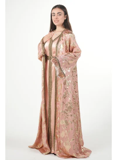 AL BENT AL SHARQIEH embroidered satin kaftan dress