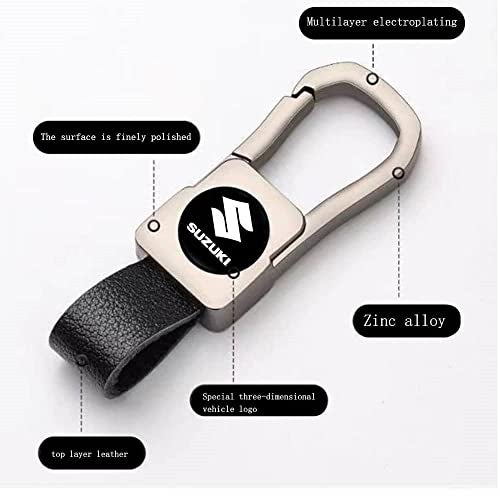 Greenworld Metal Scratch Proof Fob Key Heavy Duty Keychain Compatible With Suzu-Ki/Dzire/Swift/Breeza/Scross/Baleno/Alto/Wagonr/Xpresso/Ciaz/Igni (Black) - Image 4