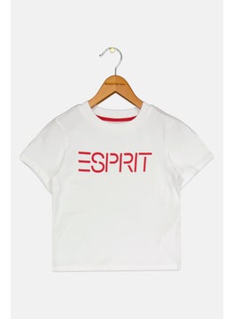Toddlers Boy Short Sleeves Brand Logo T-Shirt, White