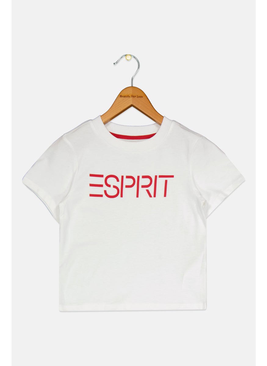ESPRIT - Toddlers Boy Short Sleeves Brand Logo T-Shirt, White - Image 1