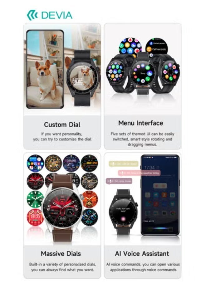 devia Smartwatch Pro 5 [Smartwatch] 1.36-inch screen, IP68 water resistance; 300mAh battery; FitCloudPro app - Image 5