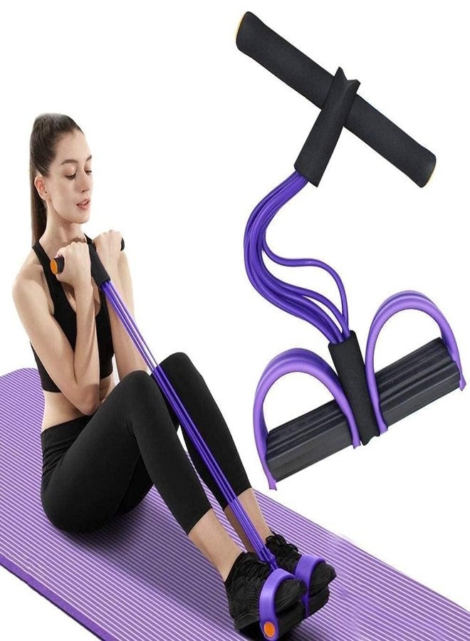 JOYSTER Pull Reducer Exercise Band, 4 Tube Resistance Trainer, Portable Yoga and Body Building Equipment, Multi-Colour - Image 1
