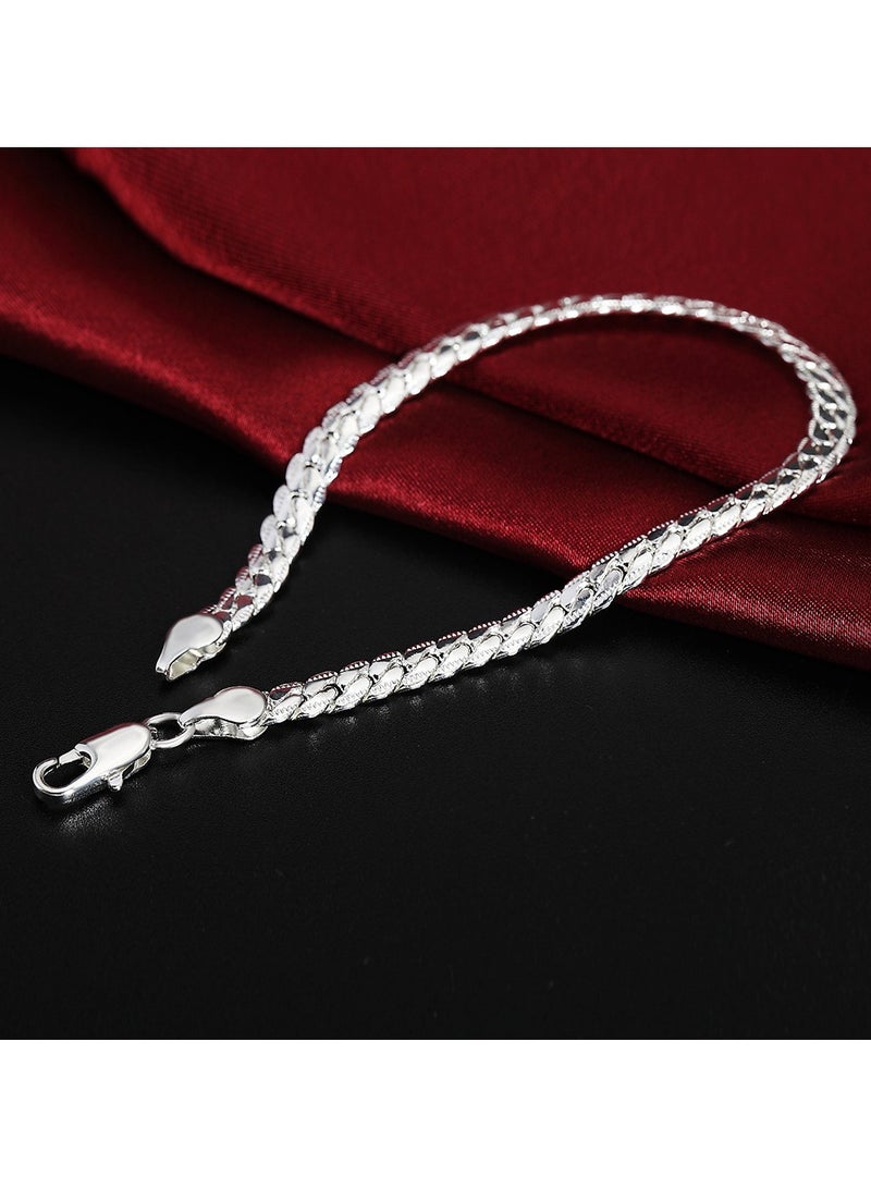 Goolsky 1pc Plated Chain bracelet, 20cm/7.9in - Durable Connecting Design, Perfect for Men & Women, Ideal for Wedding Anniversaries & Valentine's Day, Everyday Elegance, Wedding Anniversary Jewelry|Elegant Chain Design|Durable Connecting Chain - Image 1