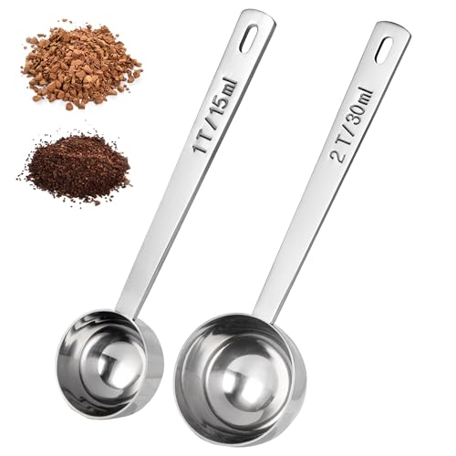 Doosu 188 Stainless Steel Coffee Scoops Doosu FoodGrade Metal Measuring Spoon with 43in Long Handle Tablespoon Scooper for Coffee Beans Ground Coffee Protein Powders Tea Sugar 1 2 Tbsp - Image 1