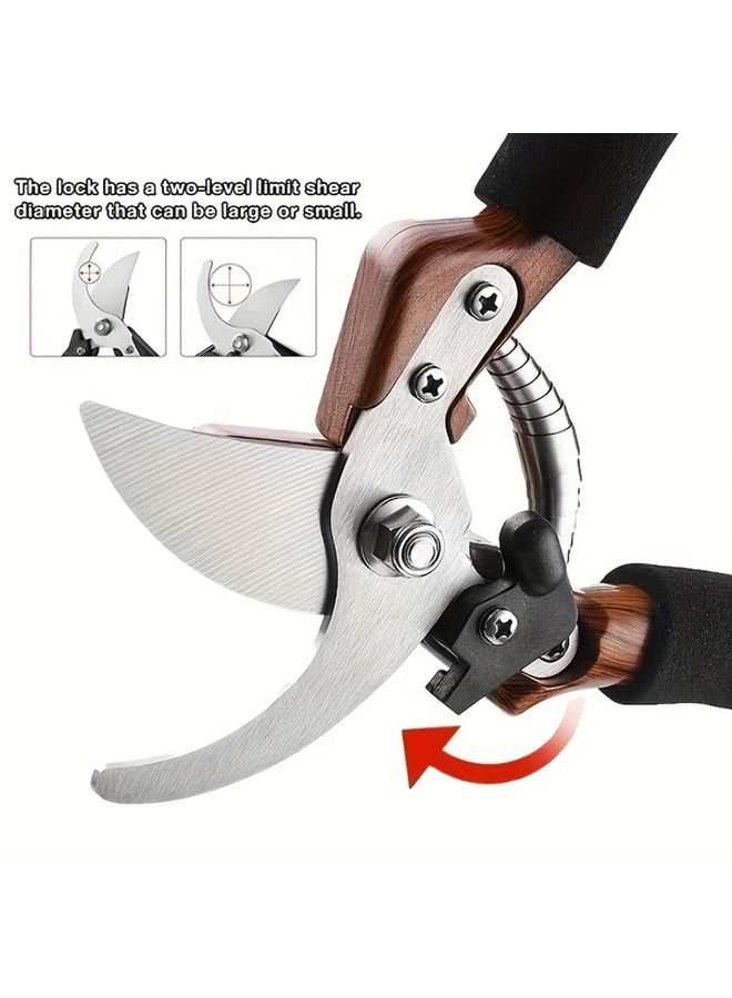 Japanese SK5 Steel Pruning Shears 1pc Ergonomic Garden Scissors Wood Grain Handle - Image 2