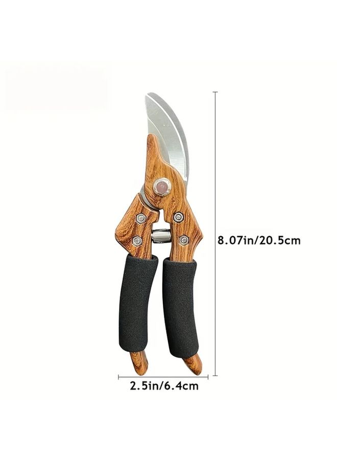 Japanese SK5 Steel Pruning Shears 1pc Ergonomic Garden Scissors Wood Grain Handle - Image 3