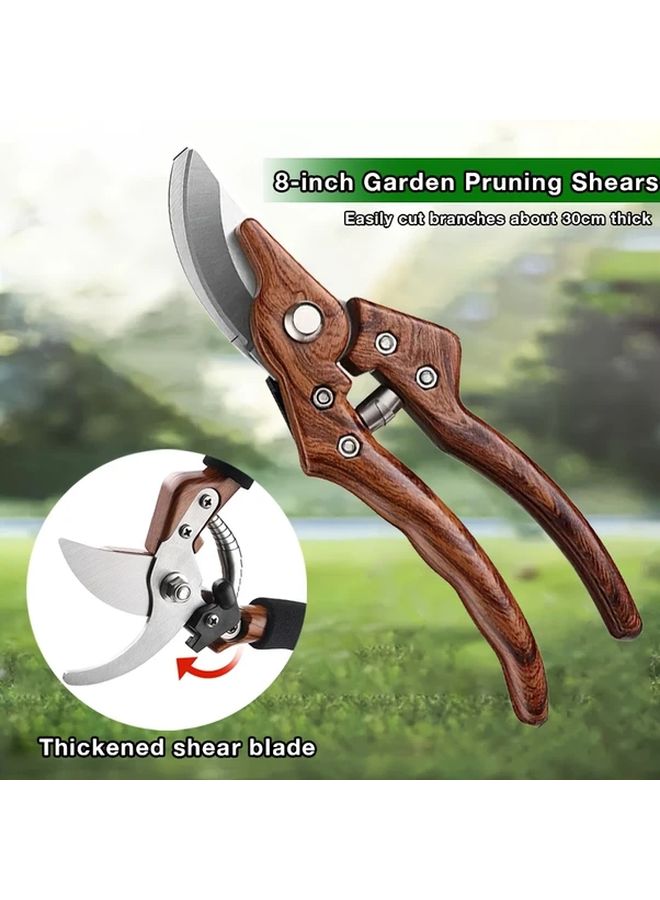 Japanese SK5 Steel Pruning Shears 1pc Ergonomic Garden Scissors Wood Grain Handle - Image 1
