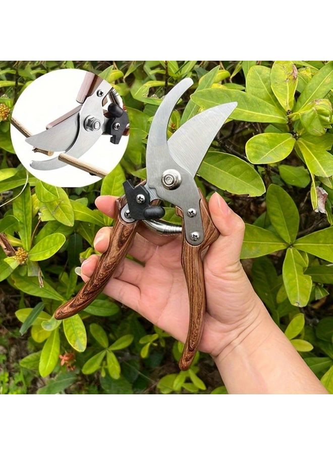 Japanese SK5 Steel Pruning Shears 1pc Ergonomic Garden Scissors Wood Grain Handle - Image 4