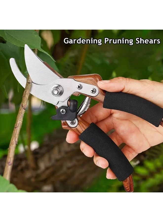 Japanese SK5 Steel Pruning Shears 1pc Ergonomic Garden Scissors Wood Grain Handle - Image 5