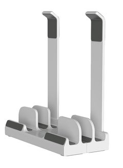 3-Slot Vertical Laptop Stand – Space-Saving Upright Holder & Dual Laptop Stand | Desk Organizer for Laptops, Tablets & Pads