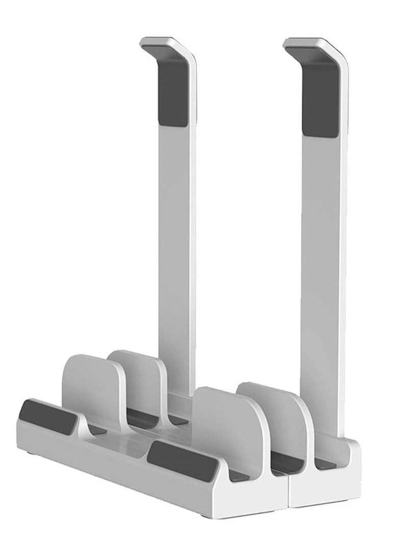 Aideli - 3-Slot Vertical Laptop Stand – Space-Saving Upright Holder & Dual Laptop Stand | Desk Organizer for Laptops, Tablets & Pads - Image 1