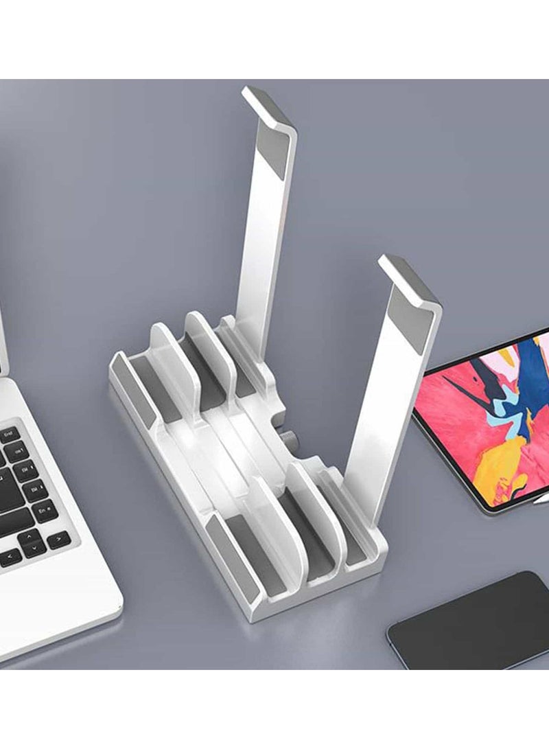 Aideli 3-Slot Vertical Laptop Stand – Space-Saving Upright Holder & Dual Laptop Stand | Desk Organizer for Laptops, Tablets & Pads - Image 2