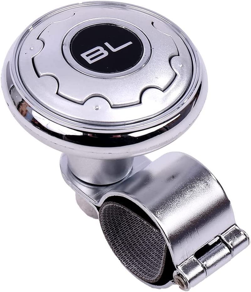 Marrone Steering Wheel Ball Knob Spinner Knob, Spinner Knob Steering Wheel, Car Universal Hand Control Steering Wheel Spinner Knob for Cars and Trucks. (Silver) - Image 1