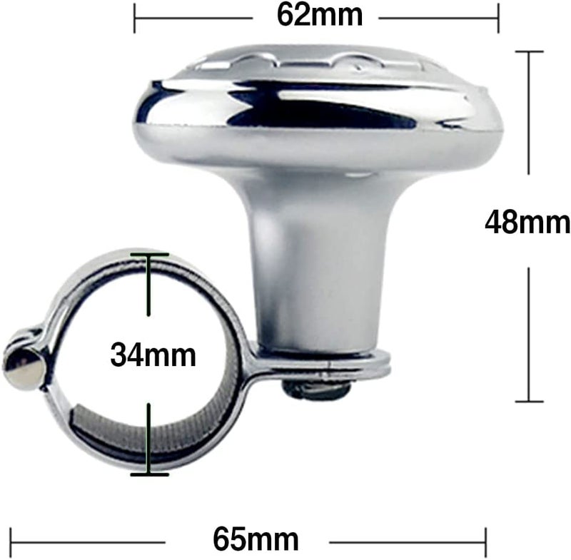 Marrone Steering Wheel Ball Knob Spinner Knob, Spinner Knob Steering Wheel, Car Universal Hand Control Steering Wheel Spinner Knob for Cars and Trucks. (Silver) - Image 5